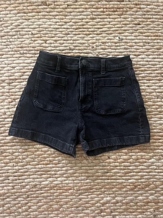 Madewell Pants - Madewell Black Denim Patch-Pocket Shorts